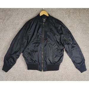 Vintage Alpha Industries‎ B-15 Black Bomber Puffer Jacket Men's Size Small